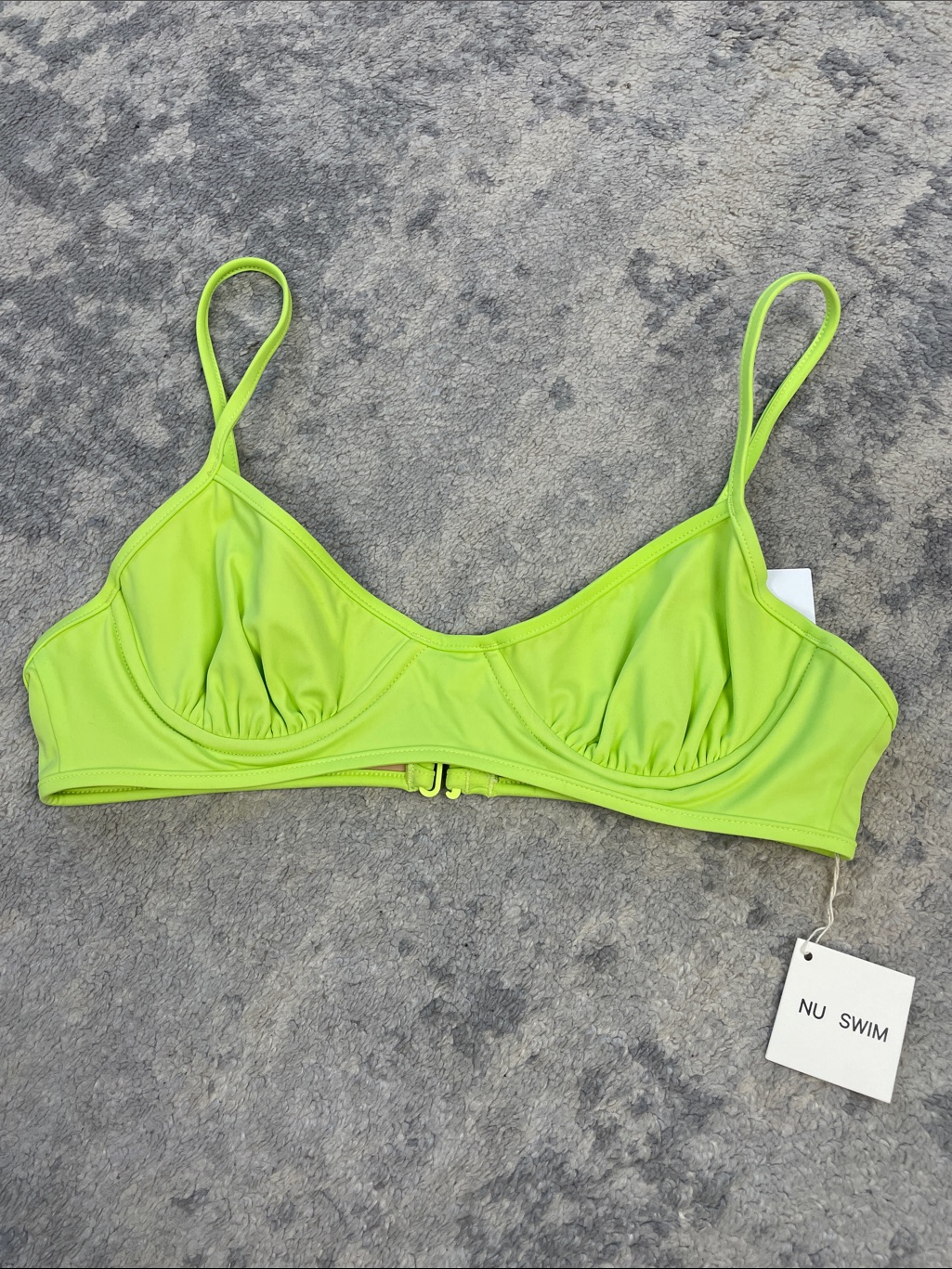 Nwt Nu Swim Pluto Underwire Bikini Top Melon Neon Bright Sz L — image 4 of 8